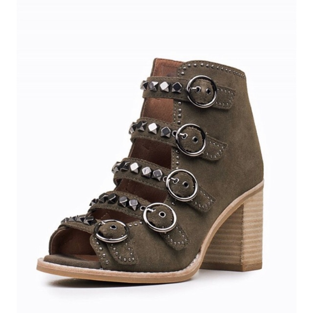 Jeffrey Campbell Bess-stud caged strappy block heel